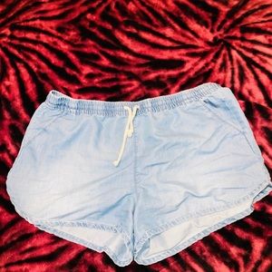 Sky blue booty shorts